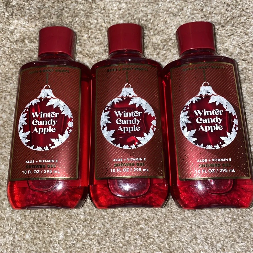 3x Bath & Body Works Winter Candy Apple Body Wash Shower Gel‎ 10 oz